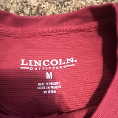 Lincoln Outfitters Men’s Red Henley Long Sleeve Knit T-Shirt Button Size M