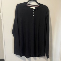 The Normal Brand Puremeso Two Button Henley Shirt Green Mens Size Large