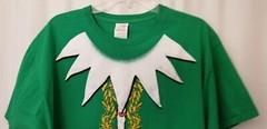 Elf Unisex Tee Shirt Green Short Sleeve Novelty Holiday Costume Size Large