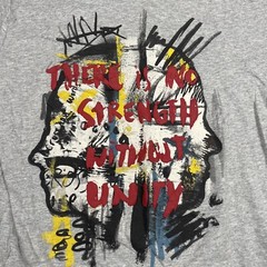 Sean John Shirt Men’s Large Gray Short Sleeve Tee Y2K No Strength Without Unity