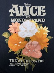 Alice in Wonderland Wildflowers T-Shirt 2XL 100% Cotton Retro