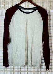 Old Navy Soft Wash Men’s Unisex Raglan Long Sleeve Tee T-Shirt Light Weight Sz L