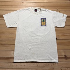 Vintage 90s Panama Jack Nassau Bahamas Postage Stamp Graphic T-Shirt USA Medium