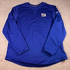 Nike NFL On Field New York Giants Blue Long Sleeve Performance Shirt Mens XL