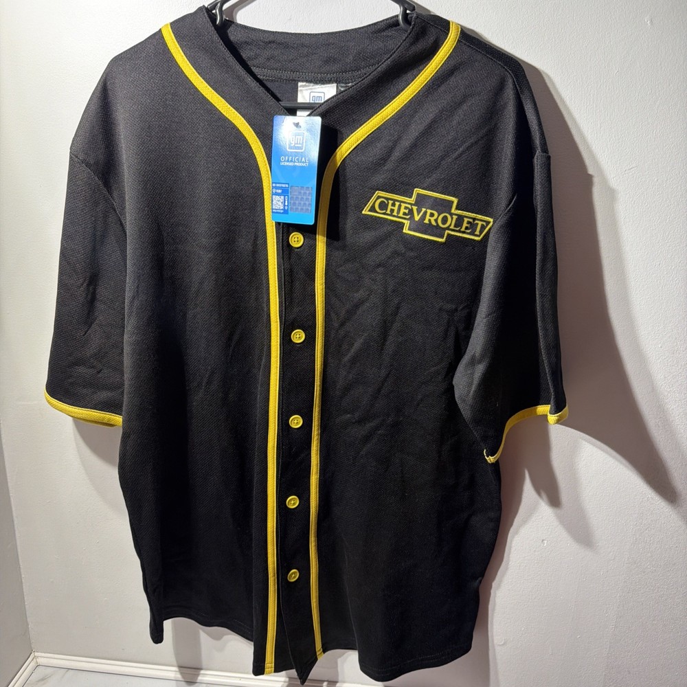 Men’s Official GM – Chevrolet Crew T Shirt Black And Yellow – Size M – NWT – Uni