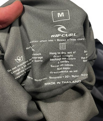 RIP CURL Black 0.5MM TITANIUM RASH GUARD Neoprene Long Sleeve Surf Shirt Men’s M