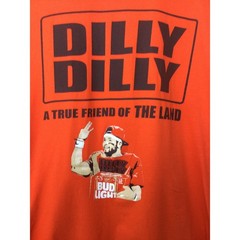 Bud Light Dilly Dilly NFL tee Unisex Large Orange Pure Cotton