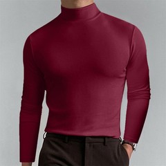 Men’s Turtleneck Slim Fit Basic Tops Lightweight Pullover Long Sleeve T Shirt