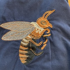 GUCCI Navy Blue L’aveugle Bee Patch Cotton Jersey T-Shirt Women’s Size Large