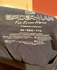 Amazing Spiderman Far From Home Tee T Shirt Marvel 2019 2X navy movie Spider-man