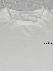 Oversized T Shirt Mens XL White Media Buttons Logo Streetwear Embroidered Crew