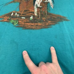 Vintage Horse Western Nature Shirt Adult XL Blue Wilderness Outdoors Cowboy 90s