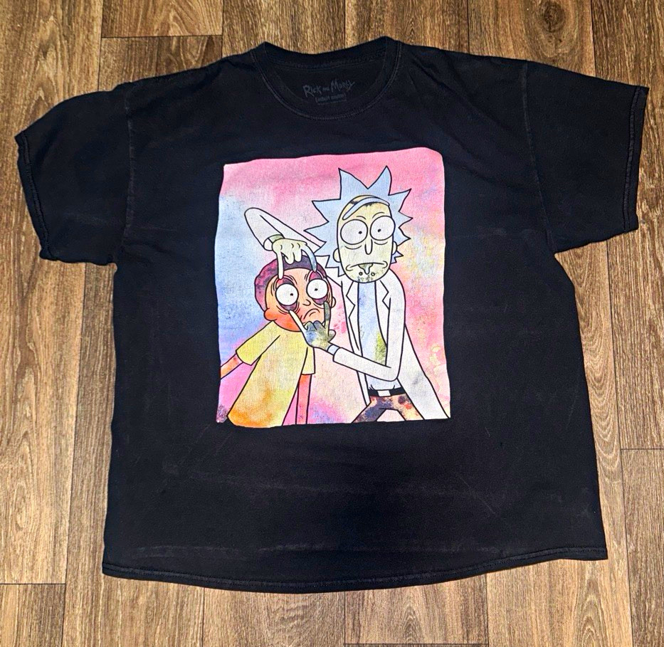 Ripple Junction Rick and Morty Black Graphic Logo Crew Neck T-Shirt Men’s XL