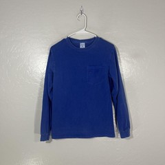 Noah Shirt Mens Small Blue Long Sleeve Pocket Crewneck Tee Made USA Casual