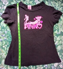 Pink Panther Cat Cartoon Graphic T Shirt Jerry Leigh Apparel Hearts