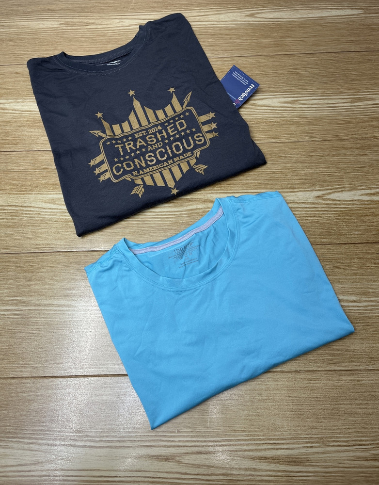 Camiseta Para Hombre Casual Manga Corta Con Cuello Redondo 2 piezas Talla XXL