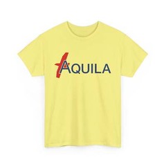 Aquila Italian Airline Red Blue Modern Logo Aviation History T-shirt