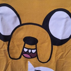 Cartoon Network Adventure Time Jake Yellow Graphic Logo T-Shirt Tagless M 10/12