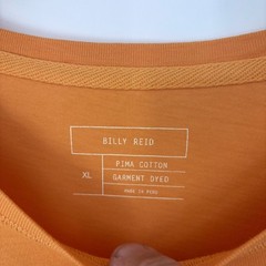 Billy Reid Pocket T Shirt Mens XL Orange Pima Cotton Garment Dyed Earth Tone