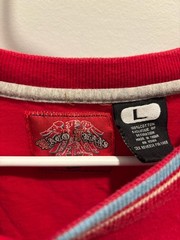Vintage Paco Jeans 90s Y2K Hip-Hop Tee Shirt JNCO Style Size 4XL Red Embroidered