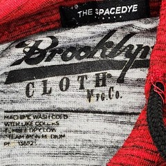 Brooklyn Cloth Gray Red Blue Long Sleeve Hooded T-Shirt Men’s S