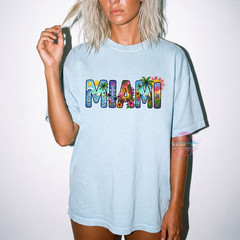 Miami T-shirt, Miami Beach Vacation T-shirt, Florida Travel T-shirt, Printed T-s
