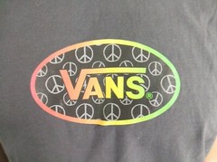 VANS T – Shirt Dark Grey SS Cotton Men’s Medium Neon Green Red Yellow Graphic