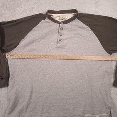 Cabela’s Henley Shirt Mens 2XL Gray Brown Long Sleeve Thermal Lined Raglan