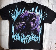 Teddy Fresh Bear Inferno Tee Grizzly Bear T-Shirt Mens Medium Oversized