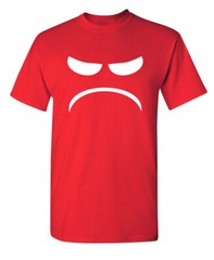 Angry Smiling Face Sarcastic Humor Graphic Super Soft Ring Spun Funny T Shirt