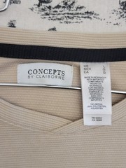 Concepts by Claiborne Men’s Beige V-Neck T-Shirt Size L Short Sleeve Modal Blend