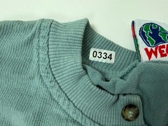 Vintage 80s 90s Ribbed Henley Shirt Large Minimal Casual Grunge Skater Cotton