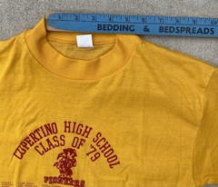 Vintage 1979 Cupertino High School Pioneers Class Of 79 T Shirt 70s 1970s Size M