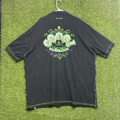 Vintage Coogi Polo Shirt Mens 4XL Black Embroidered Casual Preppy 2000s y2k