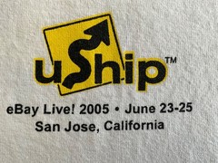 Vintage 2005 uShip eBay Live! San Jose Promo T-Shirt Large Gildan White Tech Tee