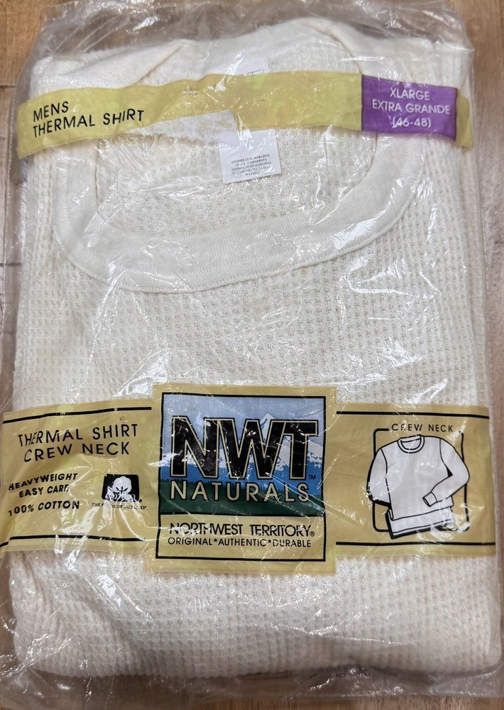 NWT Naturals Thermal Shirt. Undershirt Warm White XL. Winter Clothes, Long Johns