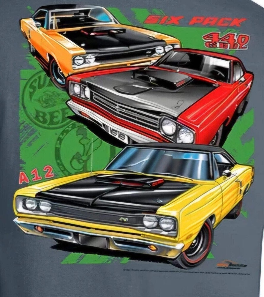 A12 Super Bee / Road Runner Mopar Men’s T Shirt Johny Rockstar Brand