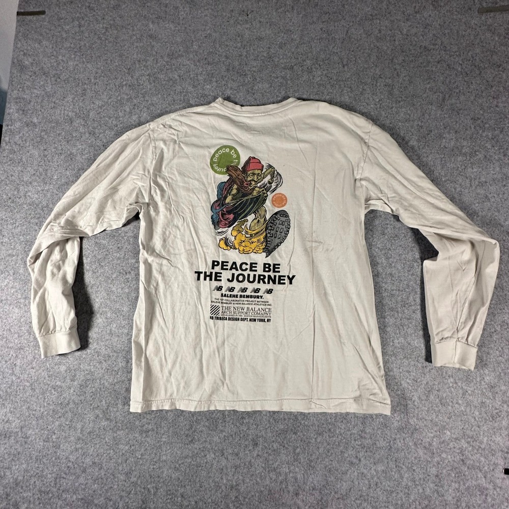 Salehe Bembury x New Balance Long Sleeve Shirt Large Tan Mens Peace Be Journey