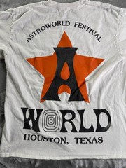 Travis Scott Astroworld Festival 2018 T-Shirt Houston Texas White Cotton M Used