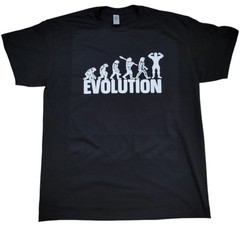 Evolution of Bodybuilding T-Shirt Black Funny Gym Workout Tee Mens Unisex