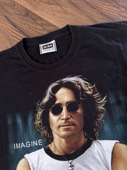 VTG 90s John Lennon Imagine T Shirt Single Stitch The Roxx Tag Medium Portrait