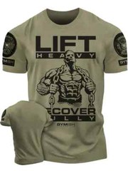 Men’s Gym T-Shirt Training Heavy Weight Lifting 3D Printed Fitness Running Top T