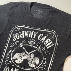 Johnny Cash Gray Graphic Print Tshirt Size M Distressed Vintage Style
