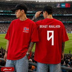 Retro Haaland 9 Norway Soccer Unisex Tee, Norway Flag Game Day Tee