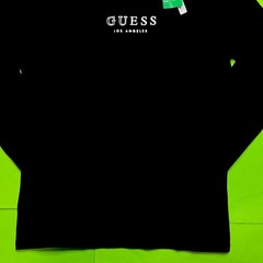 GUESS Los Angeles Men’s Long Sleeve T-Shirt SMALL Black w/White, Silver NEW