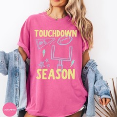 Touchdown Season Shirt Football Mom Game Day Retro Fall Unisex Fan Gift Tee