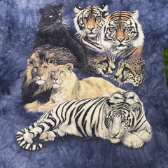 Vintage Tiger Big Cat Animal Tie Dye Graphic T Shirt Habitat Nature Size Medium