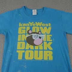 Kanye West Glow In The Dark Tour Shirt Mens Small Blue Takashi Murakami 2009 Tee