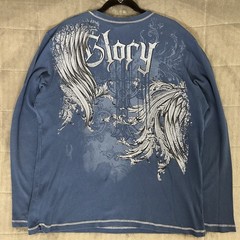 No Boundaries Y2K Thermal Shirt Mens 2XL Blue Long Sleeve Grunge Skater 2000’s