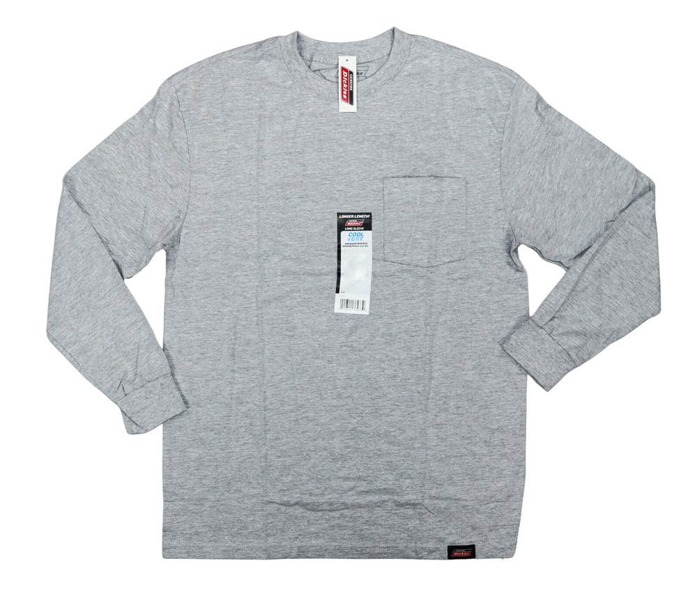 Dickies Longer Length Cool & Dry Long Sleeve Chest Pocket Men’s T-Shirt NWT